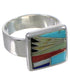 Sturdy Sterling Silver And Multicolor Ring Size 6-1/2 WX39836
